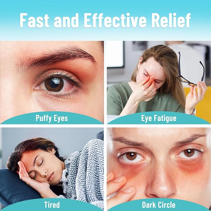 3D Gel Cooling Eye Mask, Weighted Eye mask for Sleeping, 3D Contoured Cup No Pressure Night Blindfold Sleep Mask, Ice Cold Pack Eyes Cold Compress for Puffy Eyes, Dark Circle, Light Blue - Bloomnest
