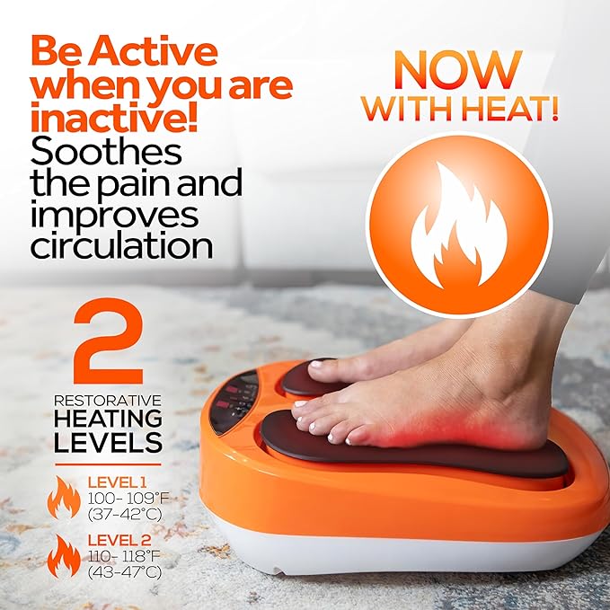Powerfit Power Legs Electric Foot Massager Machine with Heat - Heated Foot Massager for Neuropathy Pain Circulation - Feet Massager for Pain Relief with Remote Control - Bloomnest