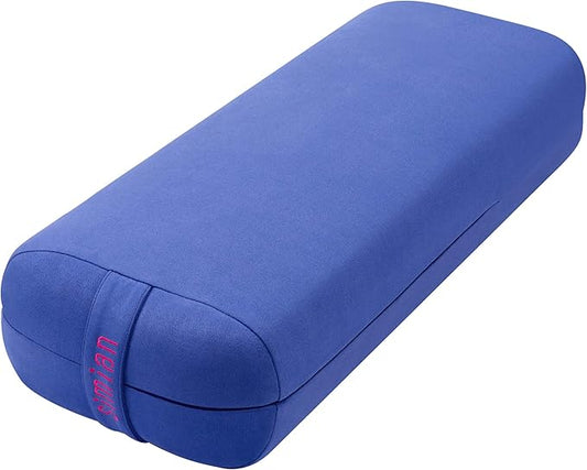 Simian Premium Meditation Bolster - Rectangular Support Cushion with Velvet Cover, Washable, for Restorative & Yin Yoga