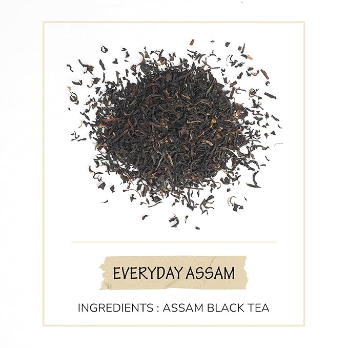 BREWIX, Assam Black Tea Leaves (50+ Cups, 3.53oz/100g) High Caffeine Gluten Free | Strong and Malty | Loose Leaf | Resealable Bag | Perfect for Strong Morning Tea - Bloomnest