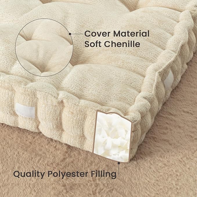 Fan-Shaped Floor Cushion Fan Floor Pillow, Meditation Cushion for Sitting or Yoga, Pizza Cushions Thick Outdoor Seating for Kids for Adults 28"*28" - Bloomnest