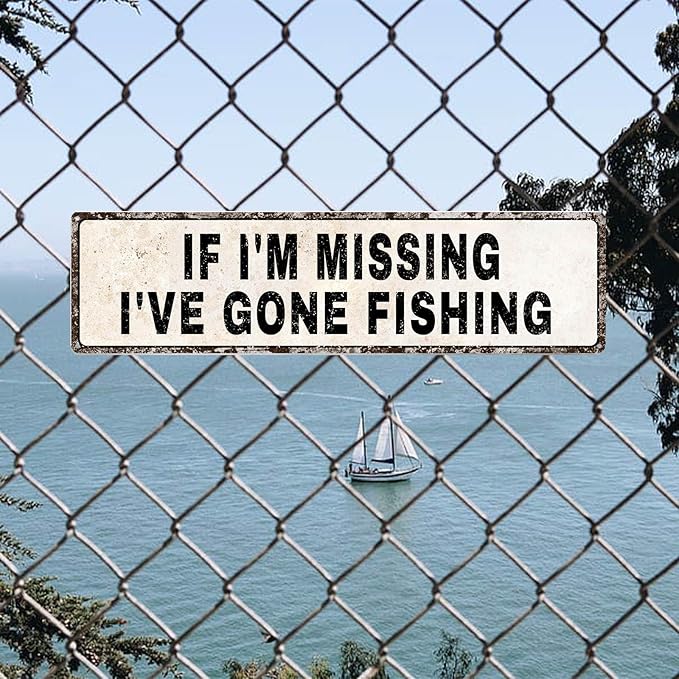 Funny Gone Fishing Gifts for Men, Fishing Gear Decor, Fish Accessories, Man Cave Dorm Door & Home Room Decoration, Birthday, Fathers Day & Christmas Gift - Bloomnest