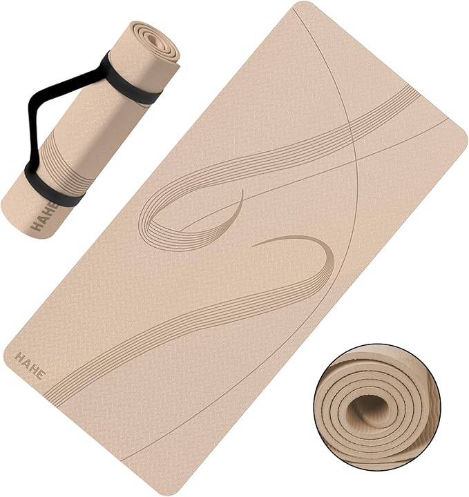 Yoga Mat High Density Exercise Mat, 76"x32"x0.27"Thick Wide & Large Yoga Mat for Women Men, Professional POE Workout Mat for Yoga, Pilates, Fitness & Stretching - Bloomnest