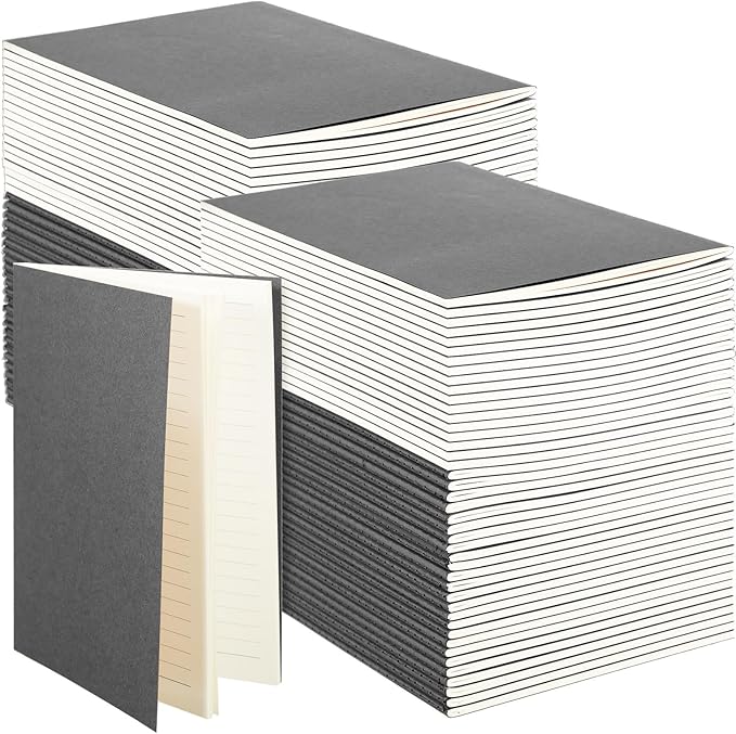 Mimorou 100 Pcs Journals Notebooks Bulk - Kraft Softcover A5 Small Notebooks 5.5 Inch x 8.3 Inch Notepads with 60 Page 30 Sheet for Writing Sketch Travel Office Supplies(Grey,Lined) - Bloomnest