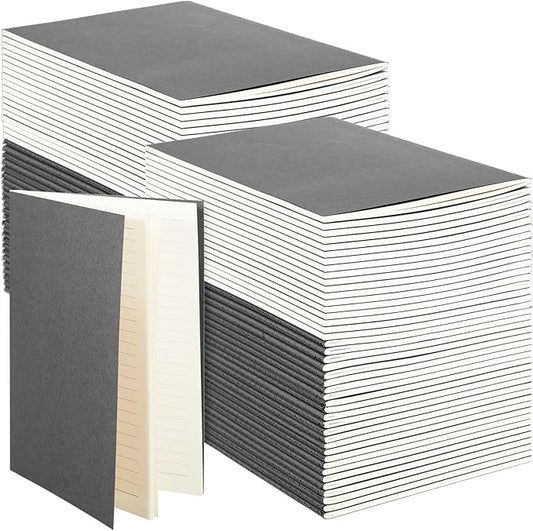 Mimorou 100 Pcs Journals Notebooks Bulk - Kraft Softcover A5 Small Notebooks 5.5 Inch x 8.3 Inch Notepads with 60 Page 30 Sheet for Writing Sketch Travel Office Supplies(Grey,Lined) - Bloomnest
