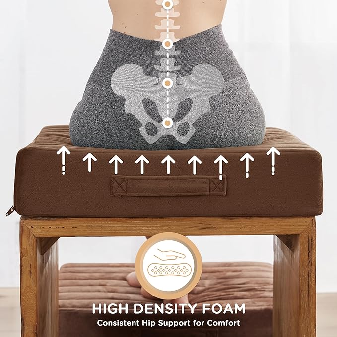 Codi Thick Replacement Couch Cushions, Upholstery Foam with Washable Covers for Sofa Cushion Chair Meditation - 24 × 24 × 5 Inch | High Density Foam, Coffee