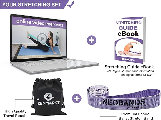 Zenmarkt Ballet Stretch Bands for Flexibility and Strength - Stretch Bands Ideal to Have as Dance Equipment in Every Competition - Suitable for Gymnastics, Cheerleading, and Pilates Training - Bloomnest