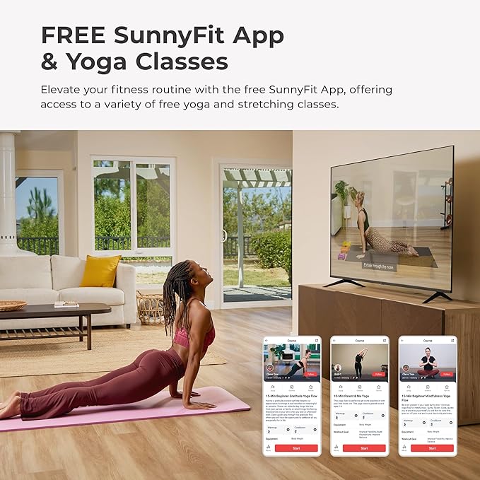 Sunny Health & Fitness Non-Slip Yoga Mat – Durable, Anti-Tear, Lightweight, Cushioned Support for Yoga, Pilates, Stretching Exercises, Meditation and Floor Workouts | Multiple Sizes & Colors - Bloomnest