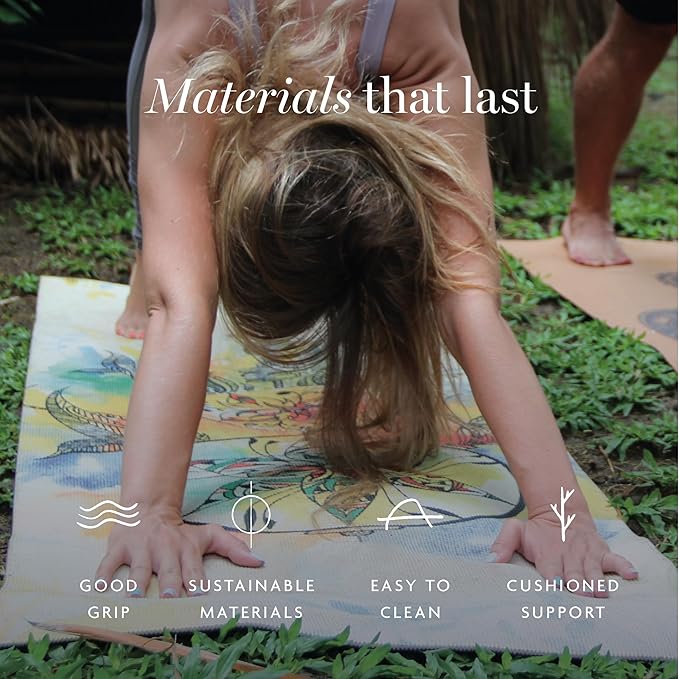 Shakti Warrior TPE Yoga Mat - Artist Designed, Premium eco friendly mats, Non Slip, Non toxic, Great For Regular & Hot Yoga, Pilates and Workouts (72 inch x 24 inch x 6mm thick)