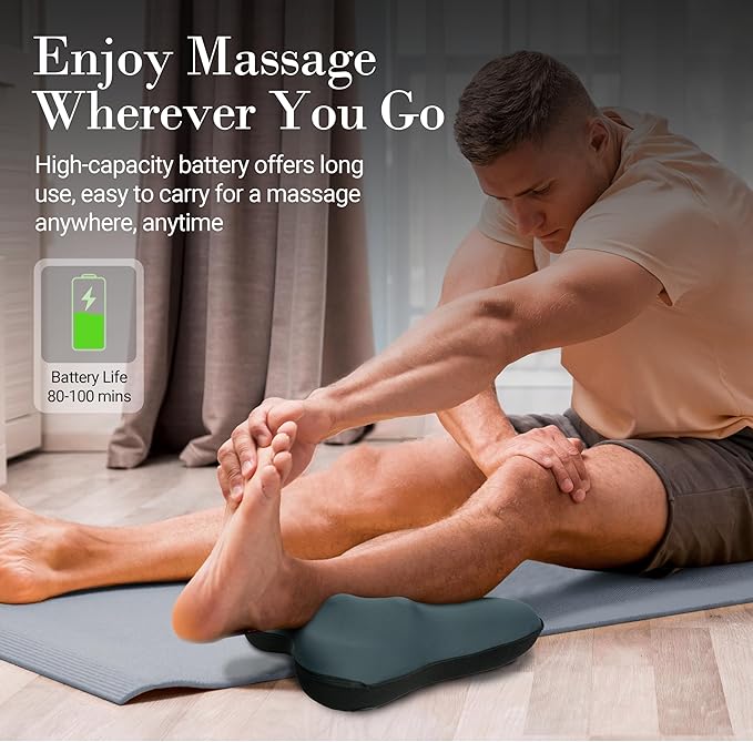 Back Massager with Heat, FSA Eligible HSA Eligible Cordless Shiatsu Neck Massager for Muscle Pain Relief, Kneading Massage Pillow for Neck, Back, Shoulder, Gifts for Women Men - Bloomnest