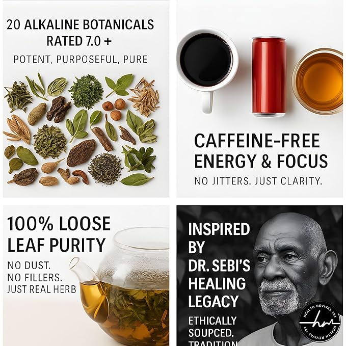 Tea Absolute AlkaBlend – Organic Loose Leaf Herbal Tea for Detox, Digestion, Immunity & Energy – Alkaline Wellness Blend, Vegan, Caffeine-Free, Non-GMO - Bloomnest
