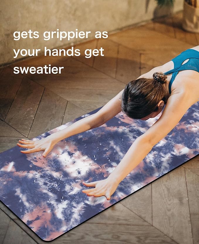 Non Slip Yoga Mat TPE Workout Mat for Men Women, Thick Workout Mat with Carrying Strap, Fitness Mats for Exercise, Yoga, Fitness, Pilates, Floor Workouts (72" x 24" x 6mm) - Bloomnest
