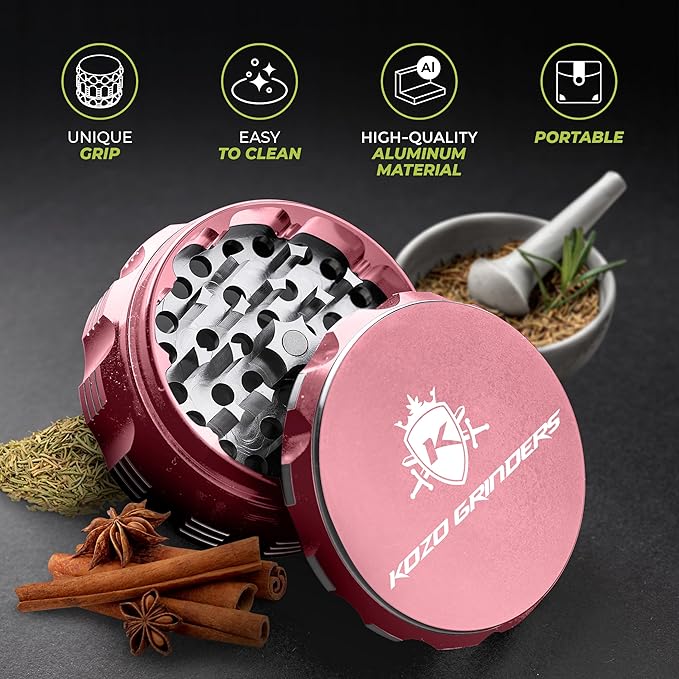 2.5 Inch Grinder Mills, Aluminum (Rose Gold) - Bloomnest