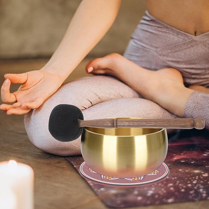 Uonlytech Felt Head Singing Bowl Mallet with Wooden Handle 11.02 Inch for Meditation Sound Therapy Tibetan Sound Bowl Accessory - Bloomnest