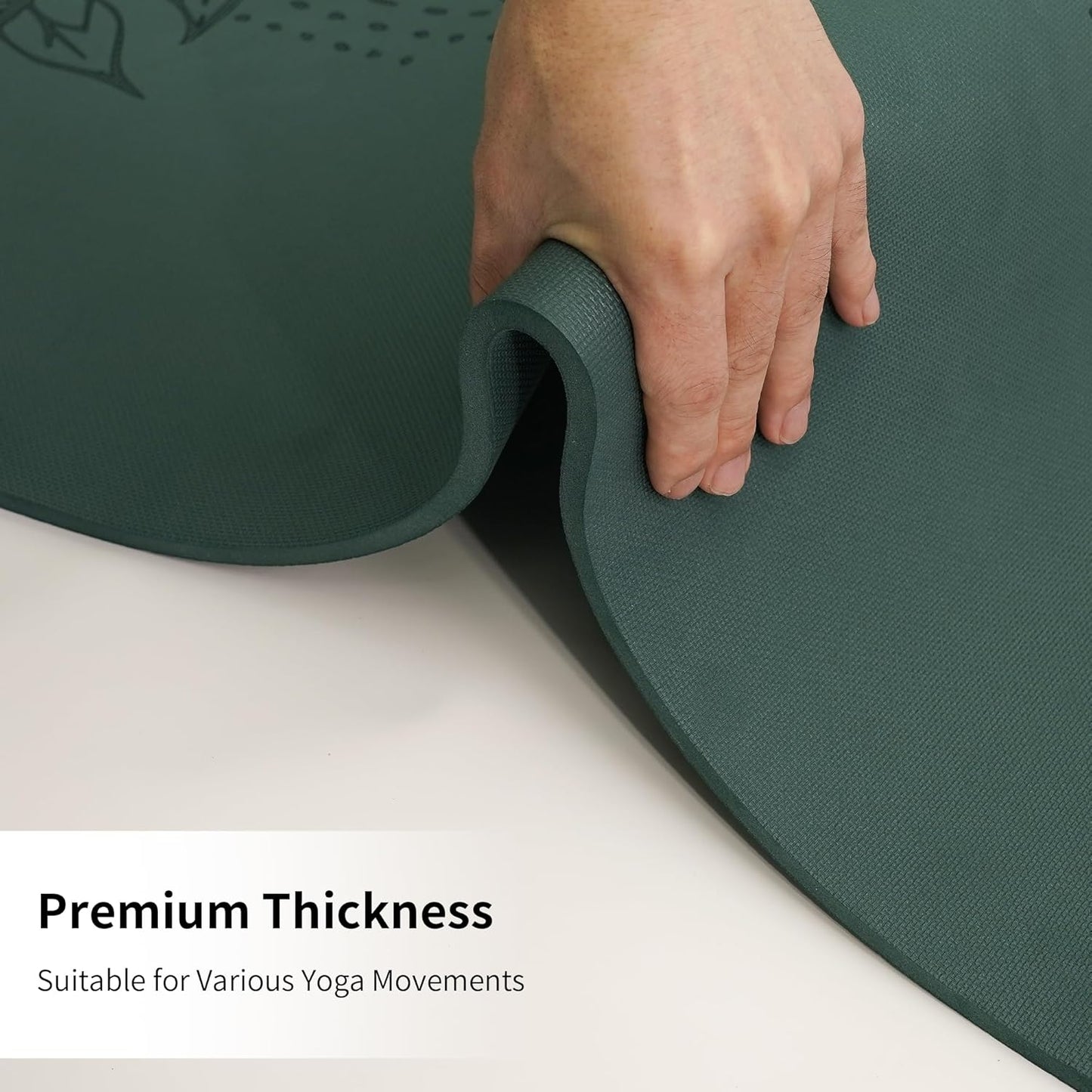 HAHE Yoga Mat Thick (8MM,1/3"), Eco-Friendly POE Non Slip Yoga Mat, High Rebound & Shock Absorption, Anti-Tear & Sweat-Resistant for Yoga, Fitness, Home, Workouts, Large Pilates Mats 72"x24" with Carrying Strap