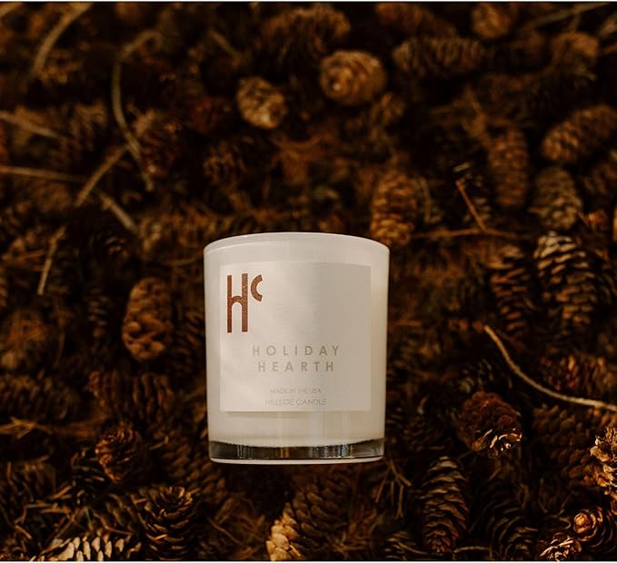Holiday Hearth Single Wick Soy Candles, Luxury Scented Candles for Home - Up to 60 Hour Burn Time, Cruelty-Free Soy Wax Blend - Frosted Sugar Plum & Cinnamon Fragrance (9 oz) - Bloomnest
