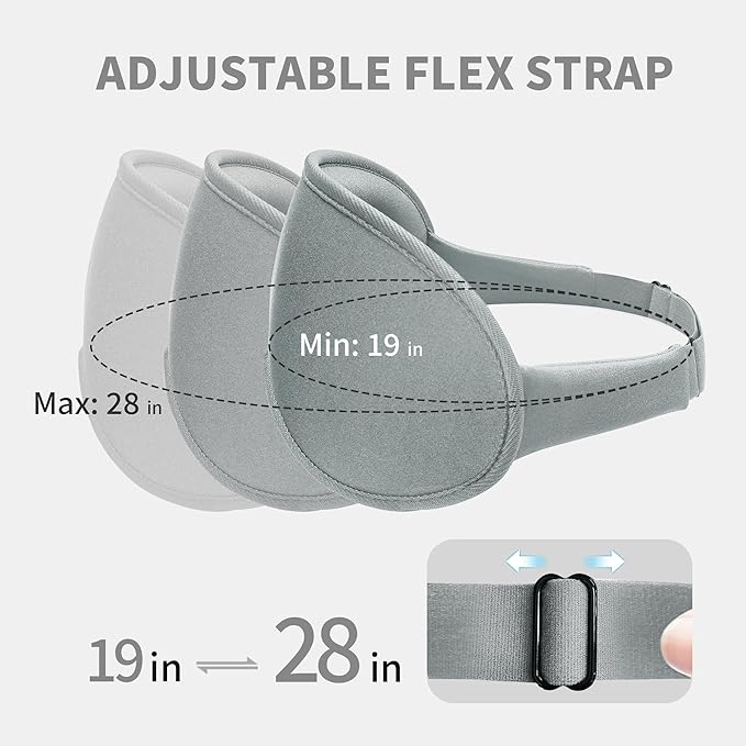 3D Sleep Mask for Men Women 2 Pack, Blackout Eye Mask for Sleeping Eye Mask for Side Sleeper, Memory Foam Adjustable&Washable, Airplane Travel Essentials Couples Yoga Meditation Black & Silver-Gray - Bloomnest