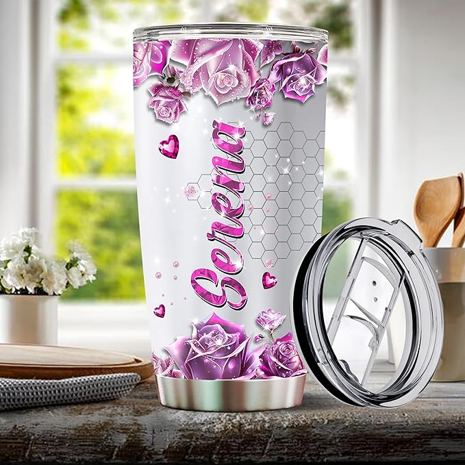Personalized Queen Bee Gifts for Women Insulated 20oz Stainless Steel Gift for Girls, Wife, Daughter Bee Lovers, Water Bottle, Travel Cups Tumblers Christmas Birthday Mother's Day Valentine - Bloomnest