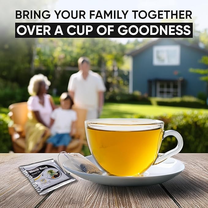 HERBOGANIC Black Seed Herbal Tea - Digestion Support and Immune Boost | Refreshing and Delicious Blend | Natural Ingredients | 20 Tea Bags - Bloomnest