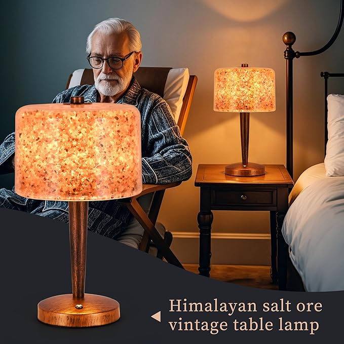 Salt lamp with Touch dimmer Control USB Himalayan Salt lamp Natural Rock lamp high Transparency PC lampshade (excluding USB Adapter)