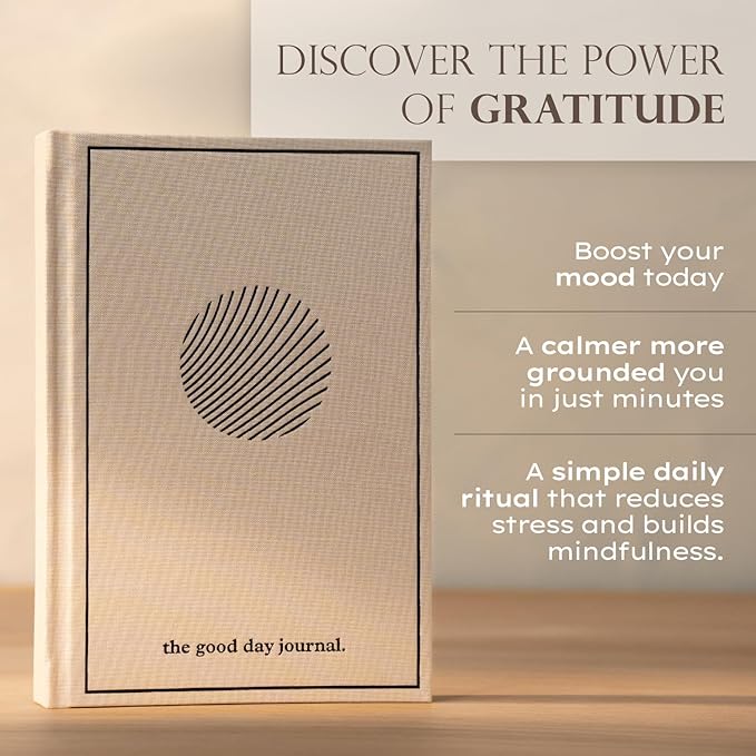 ANECDOTE. Gratitude Journal – The Good Day Journal for Happiness, Mindfulness and Reflection, Feel Happier and Less Stressed, Inspirational Daily Journal for Women & Men - Cream - Bloomnest