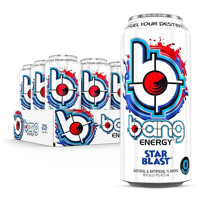 Bang Energy Star Blast, Sugar-Free Energy Drink, 16 Ounce (Pack of 12) - Bloomnest