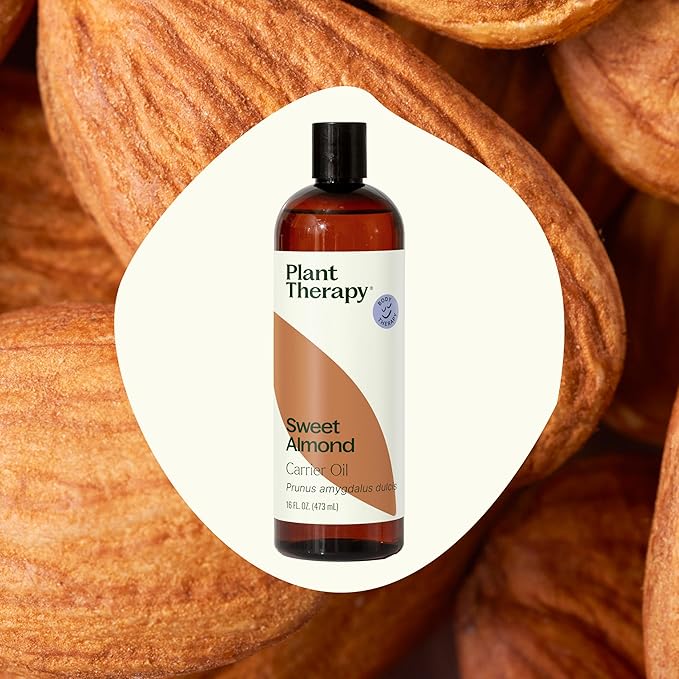 Plant Therapy Sweet Almond Oil - for Skin, Hair, Body, Face & Baby - Natural Moisturizer, Massage & Aromatherapy Carrier Oil 100% Pure, Cold Pressed California Almonds, Made in USA, 16 oz - Bloomnest