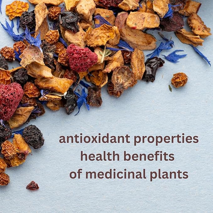 Loose Leaf Tea No Caffeine with Raspberry, Cornflower, Rosehip & Hibiscus (4oz.) – Fruit Tea Summer Herbal Infusion with Wild Berries - Bloomnest