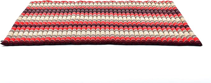 Leewadee - Foldable Floor Mattress - Japanese Roll Up Futon -Trifold Tatami Mat- Guest Floor Bed - Camping Mattress - Thai Massage Mat, Kapok Filled, 75 x 57 inches, Red - Bloomnest