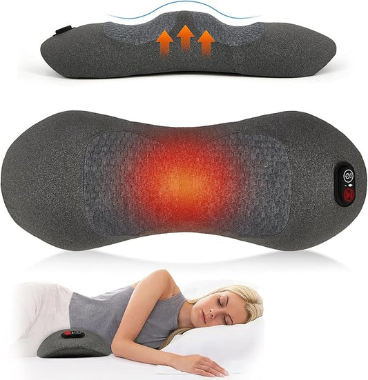 3 in 1 Rechargeable Back Massager with Heat, Height Adjustable for Bed and Chair, Electric Lumbar Support Pillow Back Massager, Relieves Deep Tissue Pain, Lumbar Wedge Cushion - Bloomnest