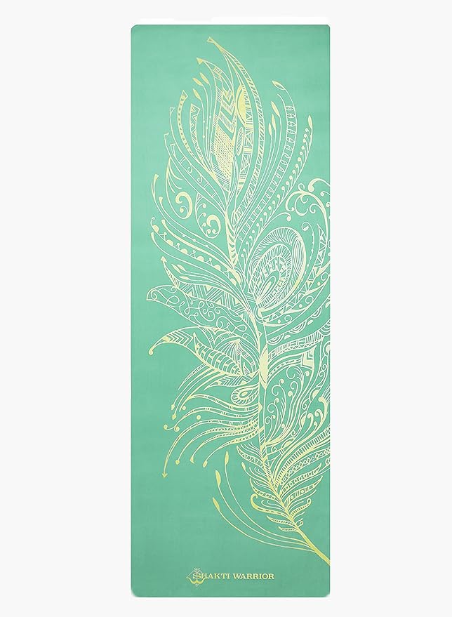 Shakti Warrior TPE Yoga Mat - Artist Designed, Premium eco friendly mats, Non Slip, Non toxic, Great For Regular & Hot Yoga, Pilates and Workouts (72 inch x 24 inch x 6mm thick)