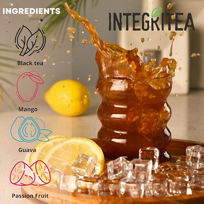 IntegriTEA Bluegrass Breeze Hot or Cold Brew Organic Black Tea Bags Infused with Guava Passion Fruit Mango- 6-Bags Unsweetened Tea Pack Makes 6 Gallons - Bloomnest