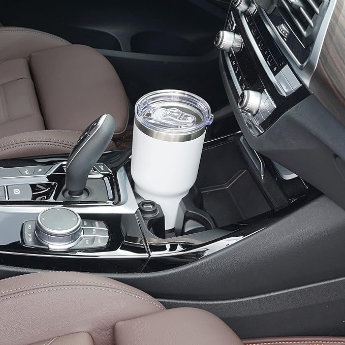 WETOWETO 30oz Tumbler, Stainless Steel Vacuum Insulated Water Coffee Tumbler Cup, Double Wall Powder Coated Spill-Proof Travel Mug Thermal Cup for Home Outdoor (White, 1 Pack)