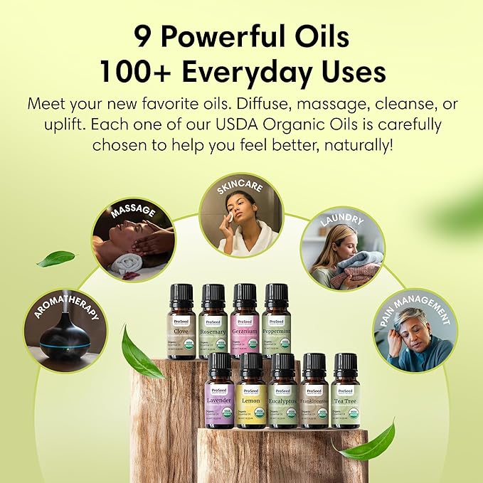 ProSeed Organic Essential Oil – Steam Distilled for Aromatherapy, Calm & Skin Care – Non-GMO, Handmade 10ml (0.33oz) (Frankincense) - Bloomnest