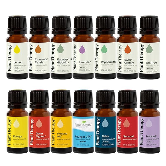 Plant Therapy 7 & 7 Essential Oils Set 7 Single Oils: Lavender, Peppermint & More, 7 Synergy Blends 100% Pure, Undiluted, Natural Aromatherapy, Therapeutic Grade 10 mL (1/3 oz) - Bloomnest