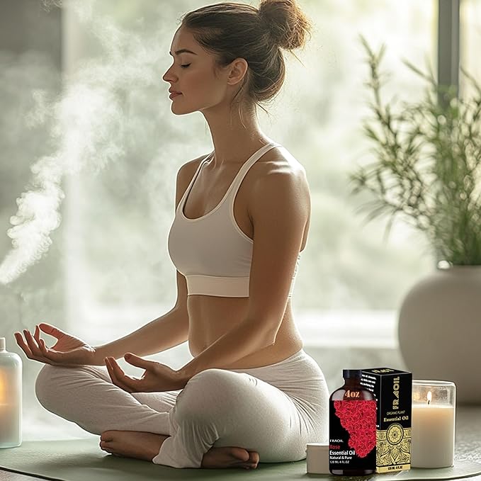 Rose Essential Oil, Rose Oil 4 Fl Oz 120ML for Diffuser Humidifier Yoga Cleaning DIY Candle Soap Making Perfume Gift for Women Essential Oils - Bloomnest