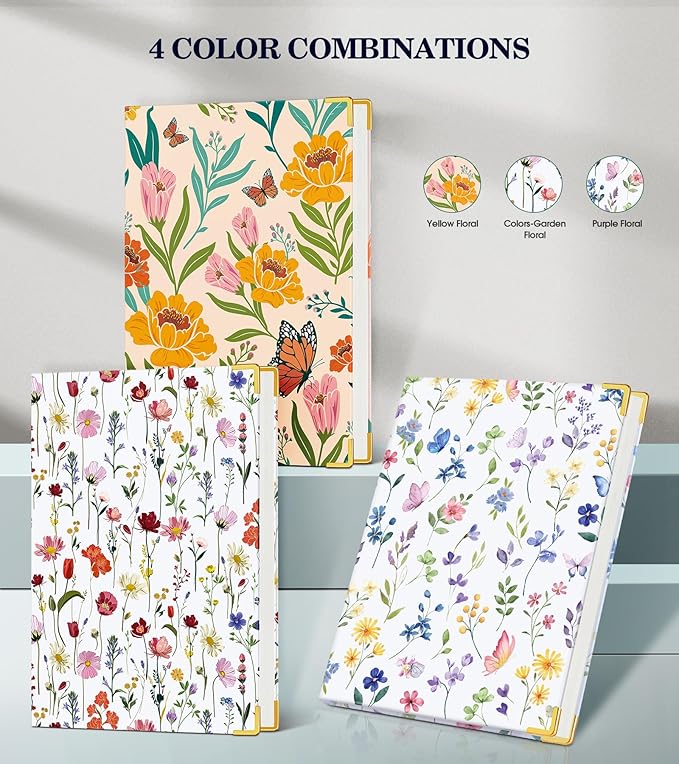 Lined Journal Notebook for Women, A5 Hardcover Leather Journaling Notebooks for Writing, 200 Pages Travel Journal, College Ruled Notebook for Work School, Note Taking 5.75'' X 8.38'' Yellow Floral - Bloomnest