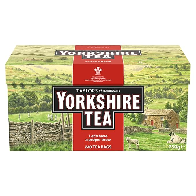 Yorkshire Tea, Red, Black Tea, Pillow Tea Bags, 240 Count (Pack of 1), Refreshing, Satisfying, and Strong, Classic British Breakfast Blend, Caffeinated, Enjoy Hot or Iced, 240 Teabags - Bloomnest