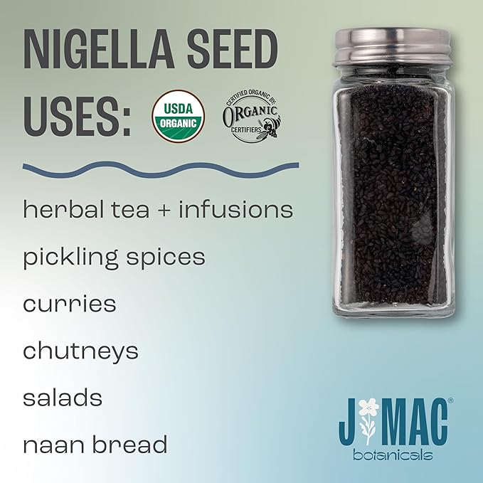 J Mac Botanicals, Organic Nigella Seeds (1 Pound), USDA Certified, black cumin seed, Nigella Sativa, Kalonji Seeds - Bloomnest