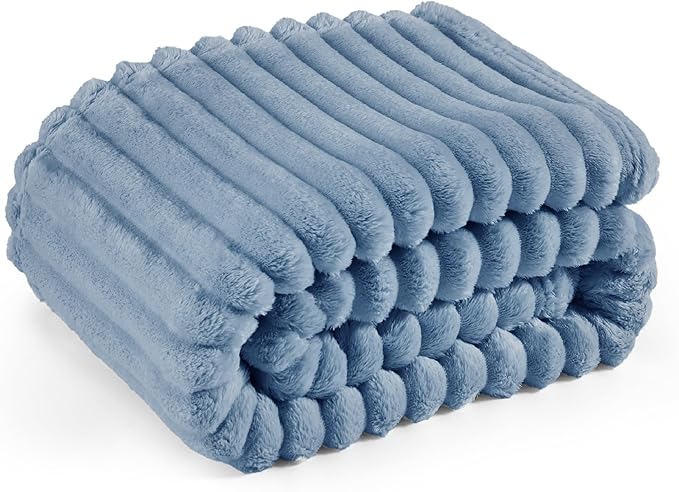 Bedsure GentleSoft Blue Twin XL Blanket for Bed - Cozy Soft Blankets for Women, Cute Small Fleece Throws for Girls, Birthday Gifts for Women Decor Gifts, Ashley Blue, 66x90 Inches - Bloomnest