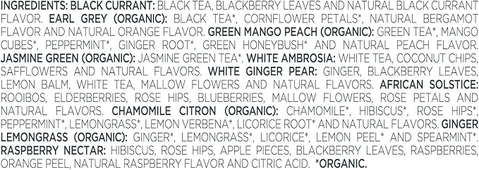 Tea Forté TEA TASTING ASSORTMENT Presentation Box Tea Sampler, Assorted Variety Tea Box, 20 Handcrafted Pyramid Tea Infuser Bags – Black Tea, White Tea, Green Tea, Herbal Tea - Bloomnest