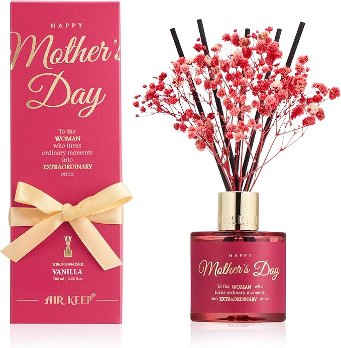 Airkeep Reed Diffuser Set,Vanilla Scented Diffuser Oil with 8 Sticks,Home Fragrance Reed Diffuser for Bedroom,Bathroom Home Décor,Best Gifts for Women