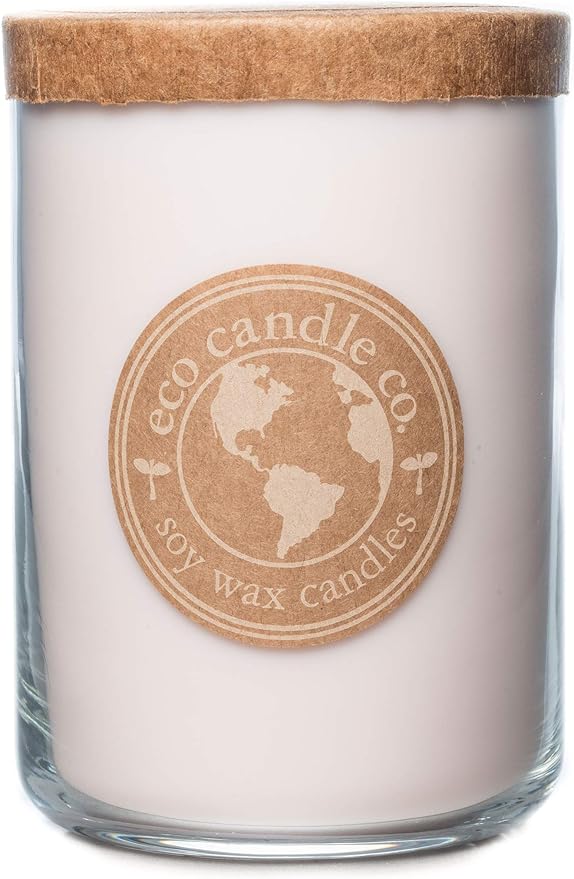 ECO CANDLE CO. Recycled Candle, Baby's Butt, 26 oz. - Scents of Lavender, Baby Powder, & Vanilla - 100% Soy Wax, No Lead, Kraft Paper Label & Lid, Hand Poured, Made from Midwest Grown Soybeans - Bloomnest