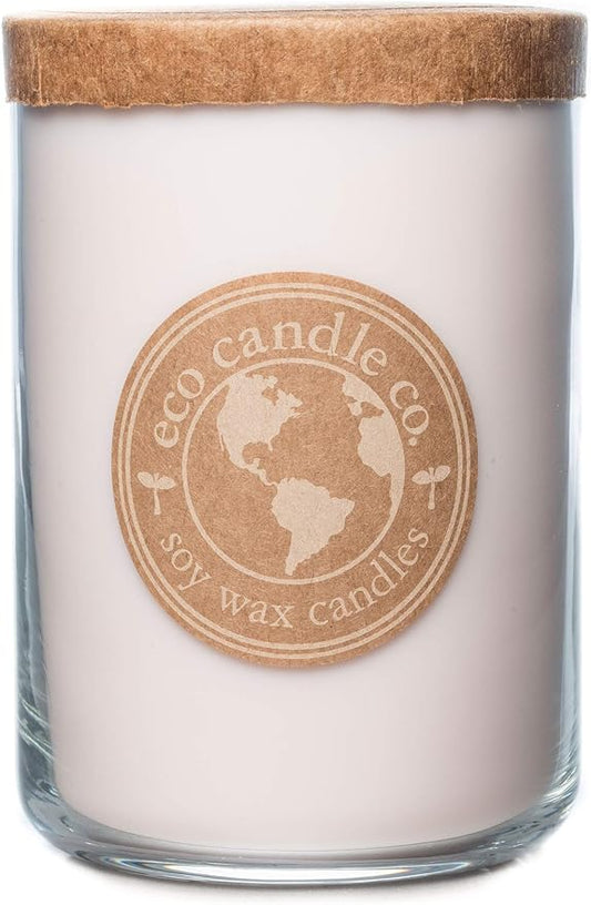 ECO CANDLE CO. Recycled Candle, Baby's Butt, 26 oz. - Scents of Lavender, Baby Powder, & Vanilla - 100% Soy Wax, No Lead, Kraft Paper Label & Lid, Hand Poured, Made from Midwest Grown Soybeans - Bloomnest