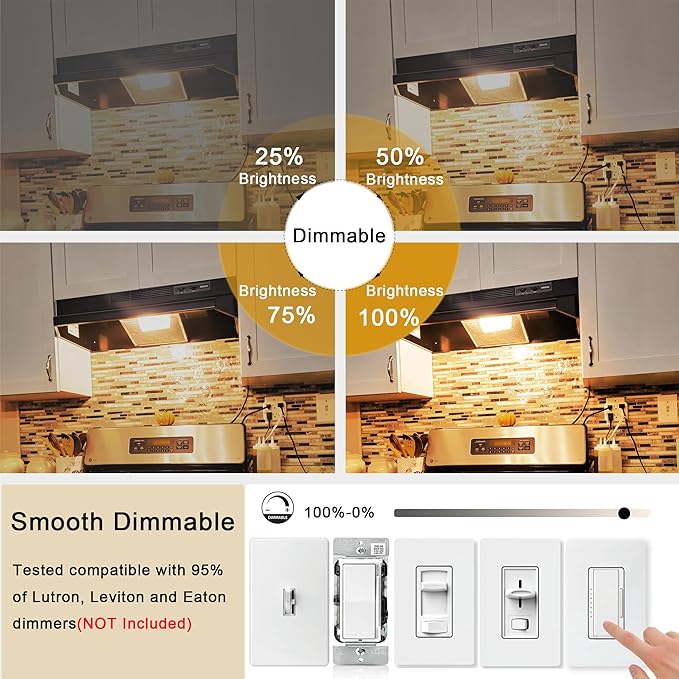 2.5 Inch E17 Intermediate Base LED Filament Bulb 360 Lumens, 2700K Soft White Dimmable Appliance Bulb AC 120V, UL Certified T8 Microwave Light Bulbs Under Hood for Refrigerator Stove 6Pack - Bloomnest