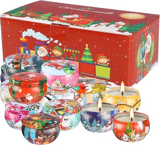 16pcs Christmas Scented Candles Set, 2.5oz Aromatherapy Candles Gift for Women, 16 Fragrances Soy Wax Candle for Christmas Holiday Thanksgiving Mother's Day - Bloomnest