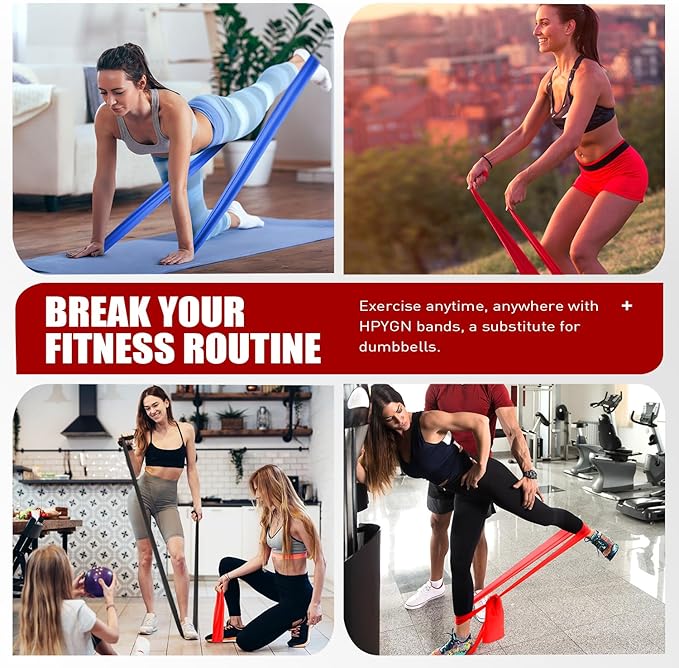 Resistance Bands, Exercise Bands, Physical Therapy Bands for Strength Training, Yoga, Pilates, Stretch Elastic Band with Different Strengths, Workout Bands for Home Gym - Bloomnest