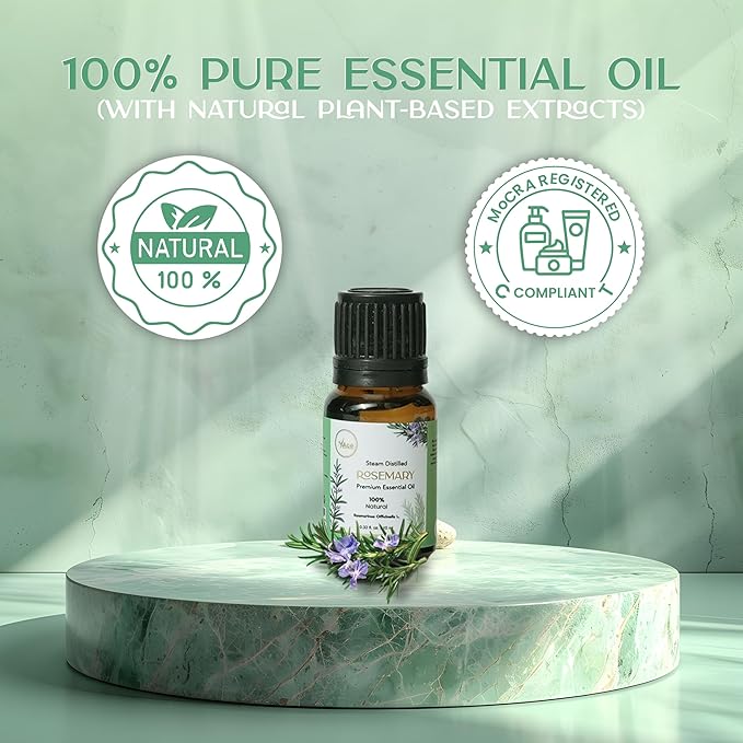 My Ace Rosemary Essential Oil | Pure, Natural & Premium Grade with Dropper for Scalp Care, Diffuser, Skin, Aromatherapy, Massage & Bath Use | 0.33 fl oz (Pack of 1) MyAce