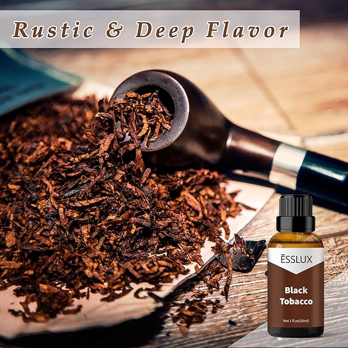 Black Tobacco Fragrance Oil - ESSLUX Essential Oils for Diffuser, Candle Soap Making Scents, Aromatherapy Scented Massage, Perfume for Humidifier Home Fragrance, 1 fl oz - Bloomnest