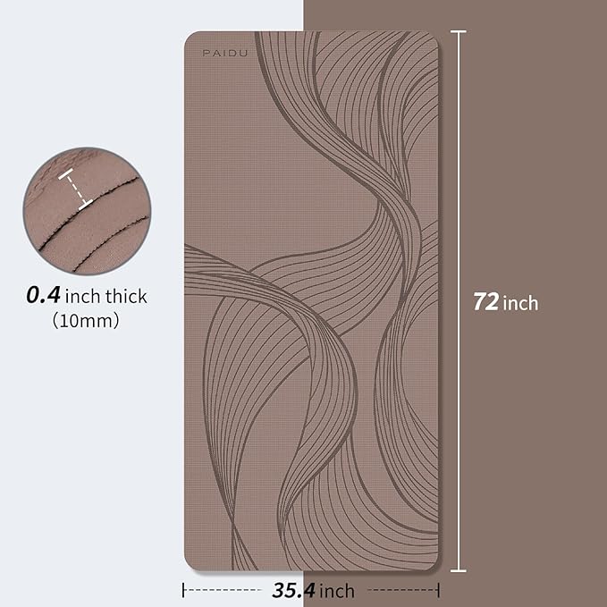 Large Yoga Mat-72’x36’x0.4’ Extra Width ＆ Thick,Comfortable,Non-Slip Exercise Mat-Works Great on All Floor for Stretching,Yoga Studio,Gym or Home Workouts